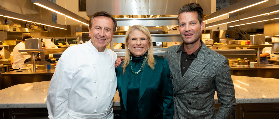 Acclaimed interior designer Nate Berkus, Celebrity Cruises President and CEO Lisa Lutoff-Perlo and Michelin-starred chef Daniel Boulud announced their new collaborations that will be featured on board Celebrity’s newest ship, Celebrity Beyond, during a dinner in New York, Monday, Sept. 27, 2021 (September 2021)