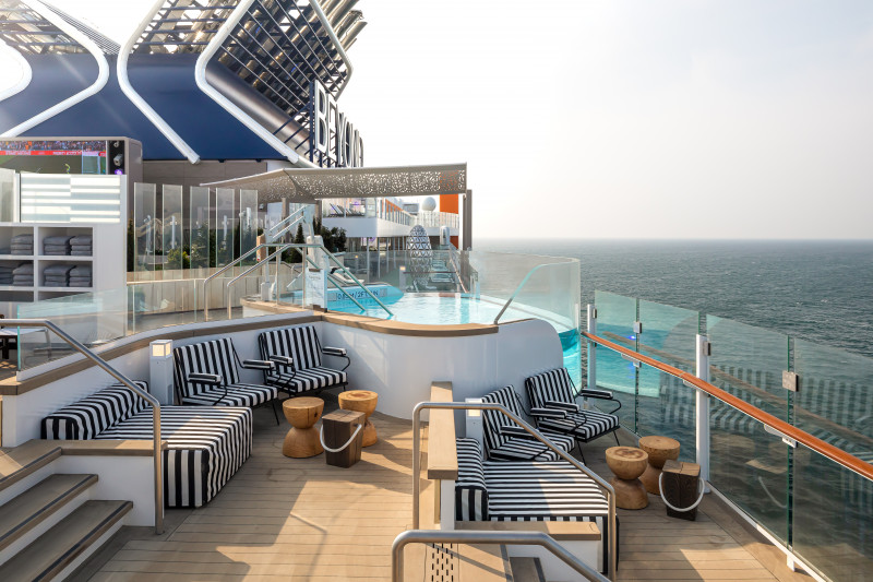 Designed by world-class designer Kelly Hoppen CBE and architect Tom Wright, the Rooftop Garden invites guests day or night to relax or play. Whether it's lounging under one of the shaded seating areas, dancing the night away, or gazing at the stars as the ship glides over the sea below, the Rooftop Garden offers something for everyone to escape reality. Celebrity Cruises' breathtaking new-luxury ship, Celebrity Beyond, the third in the industry-transforming Edge Series®, will set sail on its maiden voyage out of Southampton, England on April 27, kicking off its European Season.