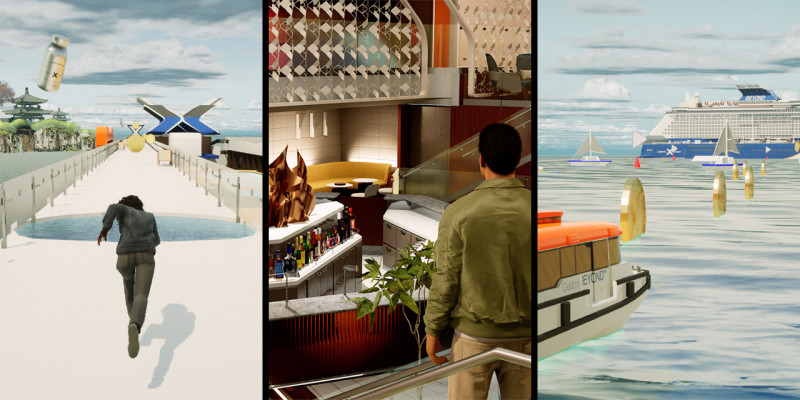The Celebrity Cruises 'Wonderverse' offers the ability to play games, interact with famous avatars, tour iconic spaces on Celebrity Beyond and witness signature brand moments like a Martini Bar Flair Show